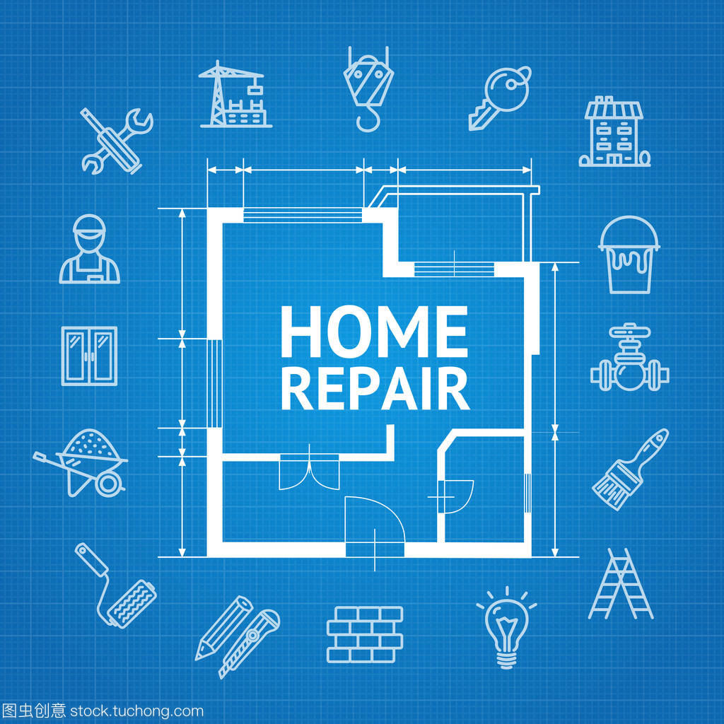 修复概念女巫 家政服务领域的建筑施工大纲图标设计解析